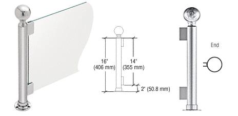 CRL 16" Round Polished Stainless PP05 Elegant Series Counter/Partition End Post