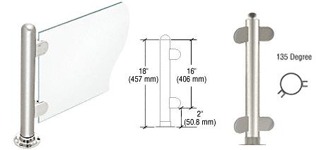 CRL 18" Round Polished Stainless PP07 Elegant Series Counter/Partition 135 Degree Post