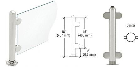 CRL 18" Round Brushed Stainless PP07 Elegant Series Counter/Partition Center Post