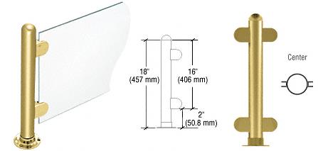 CRL 18" Round Polished Brass PP07 Elegant Series Counter/Partition Center Post