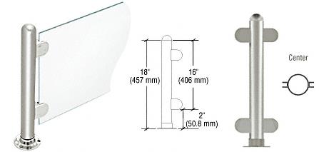 CRL 18" Round Polished Stainless PP07 Elegant Series Counter/Partition Center Post