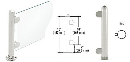 CRL 18" Round Brushed Stainless PP07 Elegant Series Counter/Partition End Post