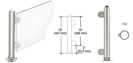 CRL 18" Round Polished Stainless PP07 Elegant Series Counter/Partition End Post