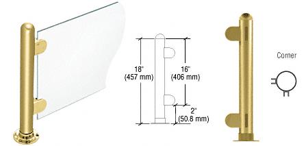 CRL 18" Round Polished Brass PP07 Elegant Series Counter/Partition Corner Post