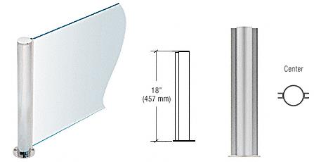 CRL 18" Round Brushed Stainless PP08 Elegant Series Counter/Partition Center Post