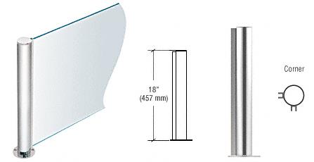 CRL 18" Round Polished Stainless PP08 Elegant Series Counter/Partition Corner Post