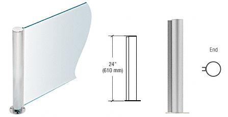 CRL 24" Round Brushed Stainless PP08 Elegant Series Counter/Partition End Post