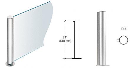 CRL 24" Round Polished Stainless PP08 Elegant Series Counter/Partition End Post