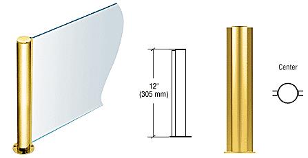 CRL 12" Round Polished Brass PP08 Elegant Series Counter/Partition Center Post