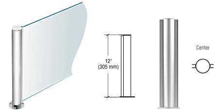 CRL 12" Round Polished Stainless PP08 Elegant Series Counter/Partition Center Post