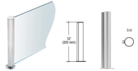 CRL 12" Round Brushed Stainless PP08 Elegant Series Counter/Partition End Post