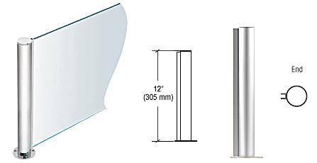 CRL 12" Round Polished Stainless PP08 Elegant Series Counter/Partition End Post