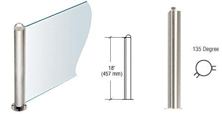 CRL 18" Round Polished Stainless PP09 Elegant Series Counter/Partition 135 Degree Post