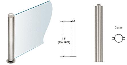 CRL 18" Round Polished Stainless PP09 Elegant Series Counter/Partition Center Post