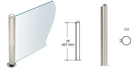 CRL 18" Round Brushed Stainless PP09 Elegant Series Counter/Partition End Post