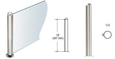 CRL 18" Round Polished Stainless PP09 Elegant Series Counter/Partition End Post