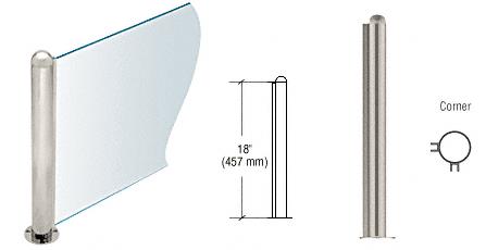 CRL 18" Round Brushed Stainless PP09 Elegant Series Counter/Partition Corner Post