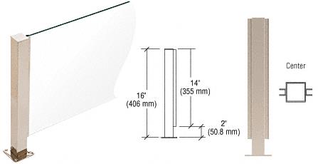 CRL Brushed Stainless 16" High 1-1/2" Square PP41 Series Counter/Partition Center Post