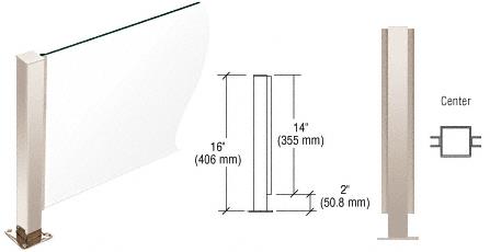 CRL Polished Stainless 16" High 1-1/2" Square PP41 Series Counter/Partition Center Post
