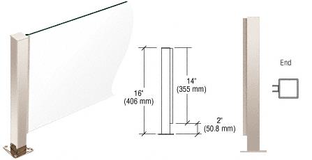 CRL Polished Stainless 16" High 1-1/2" Square PP41 Series Counter/Partition End Post