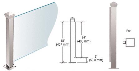 CRL Polished Stainless 18" High 1-1/2" Square PP42 Elegant Series Counter/Partition End Post