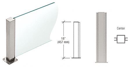 CRL Brushed Stainless 18" High 1-1/2" Square PP43 Elegant Series Counter/Partition Center Post