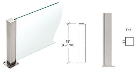 CRL Brushed Stainless 18" High 1-1/2" Square PP43 Elegant Series Counter/Partition End Post