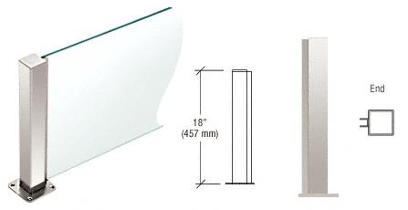 CRL Polished Stainless 18" High 1-1/2" Square PP43 Elegant Series Counter/Partition End Post