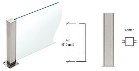 CRL Brushed Stainless 24" High 1-1/2" Square PP43 Elegant Series Counter/Partition Center Post