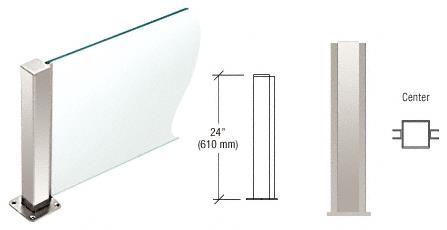 CRL Polished Stainless 24" High 1-1/2" Square PP43 Elegant Series Counter/Partition Center Post
