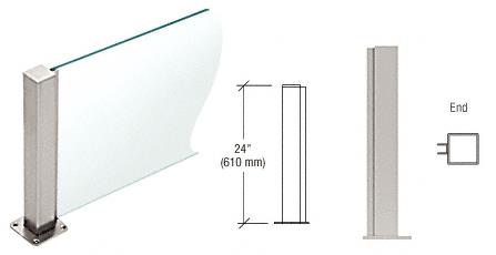 CRL Brushed Stainless 24" High 1-1/2" Square PP43 Elegant Series Counter/Partition End Post