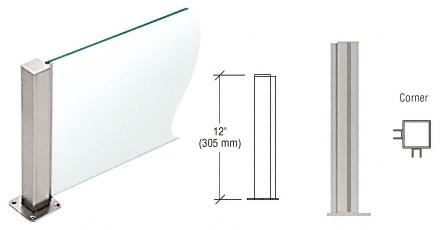 CRL Brushed Stainless 12" High 1-1/2" Square PP43 Elegant Series Counter/Partition Corner Post