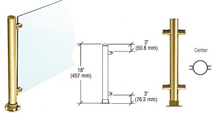 CRL 18" Round Polished Brass PP45 Elegant Series Counter/Partition Center Posts