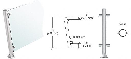 CRL 18" Round Brushed Stainless PP46 Elegant Series Counter/Partition Center Posts