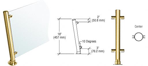 CRL 18" Round Polished Brass PP46 Elegant Series Counter/Partition Center Posts