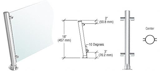 CRL 18" Round Polished Stainless PP46 Elegant Series Counter/Partition Center Posts
