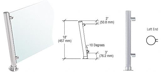 CRL 18" Round Brushed Stainless PP46 Elegant Series Counter/Partition Left End Posts