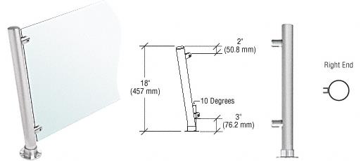 CRL 18" Round Brushed Stainless PP46 Elegant Series Counter/Partition Right End Posts