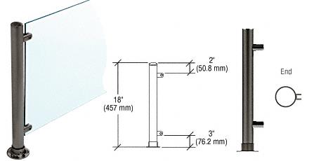 CRL 18"  Black Powder Paint Round PP56 SlimLine Series Counter/Partition End Posts