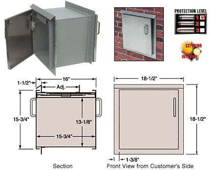 CRL Package Receiver with Prime Painted Steel Door Protection Level 1