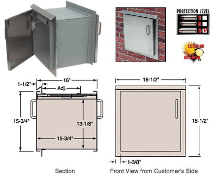 CRL Package Receiver with Prime Painted Steel Door Protection Level 3