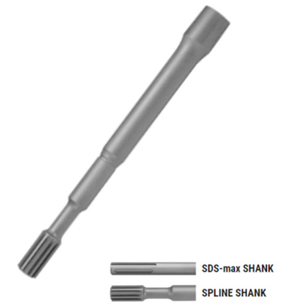 Relton S02TL-10 Hammer Core Bits Spline Shank with 10" Drilling Depth