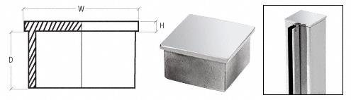 CRL Polished Stainless Flat End Cap for 1-1/2" Square Tubing