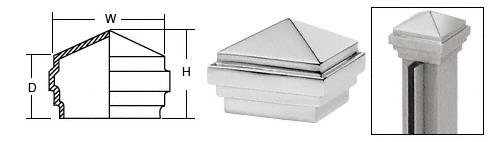 CRL Polished Stainless Pyramid End Cap for 1-1/2" Square Tubing