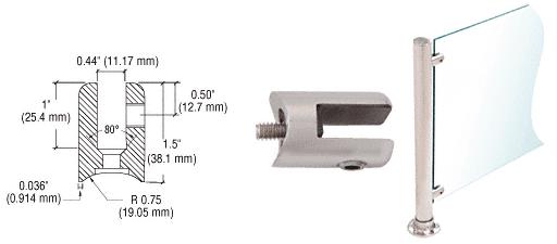 CRL Brushed Stainless Fixed Glass Fitting for 1" Tubing