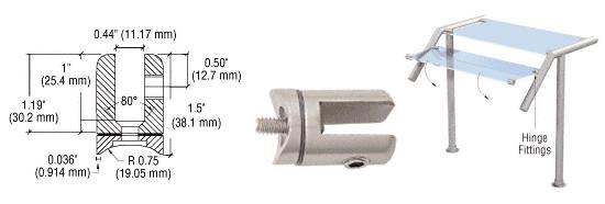 CRL Brushed Stainless Swivel Glass Fitting for 1-1/2" Tubing