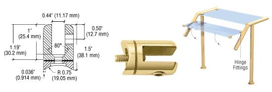 CRL Polished Brass Swivel Glass Fitting for 1-1/2" Tubing