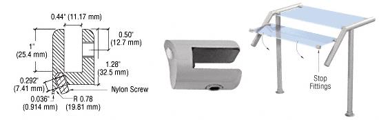CRL Brushed Stainless Stop Fitting for 1-1/2" Tubing