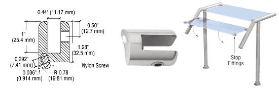 CRL Polished Stainless Stop Fitting for 1-1/2" Tubing