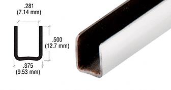 CRL 1/4" Polished Stainless Radiused Back Stainless Steel U-Channel - 94" long